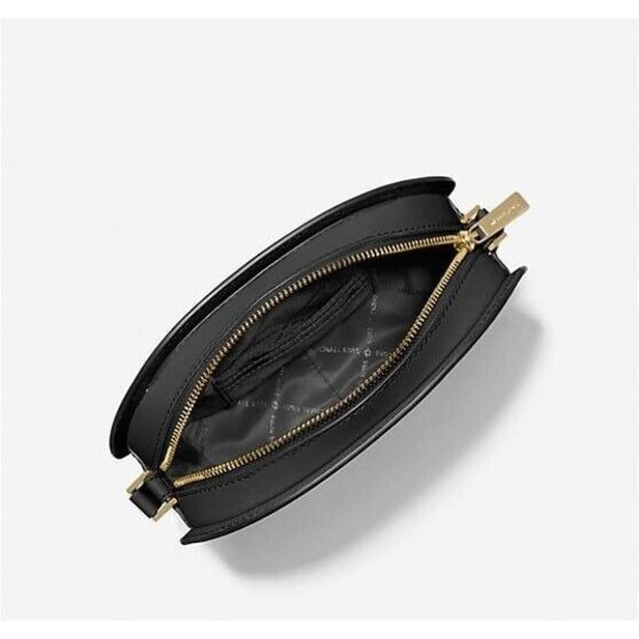 New Michael Kors Jet Set Travel Medium Saffiano Leather Crossbody Bag Black - Picture 3 of 3